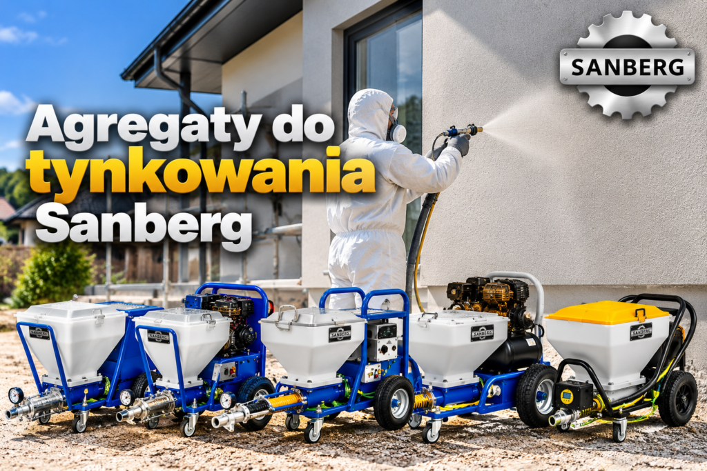 Maszyna do natryskiwania tynku na elewację, do nakładania kleju na styropian